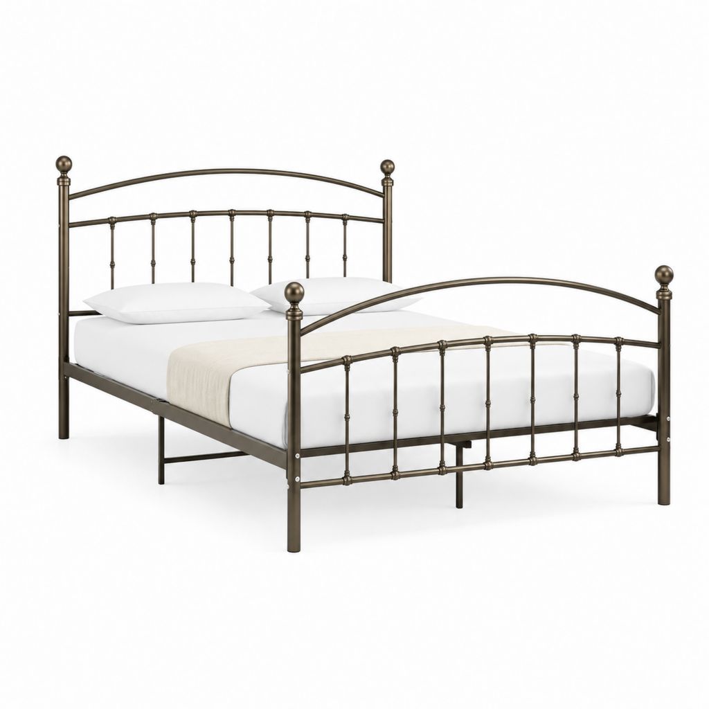 Lit double cadre de lit rectangulaire bronze en acier 140 x 190 cm