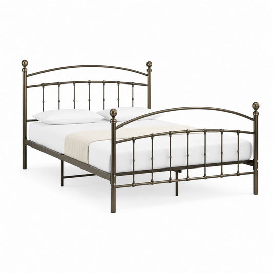 Lit double cadre de lit rectangulaire bronze en acier 140 x 190 cm